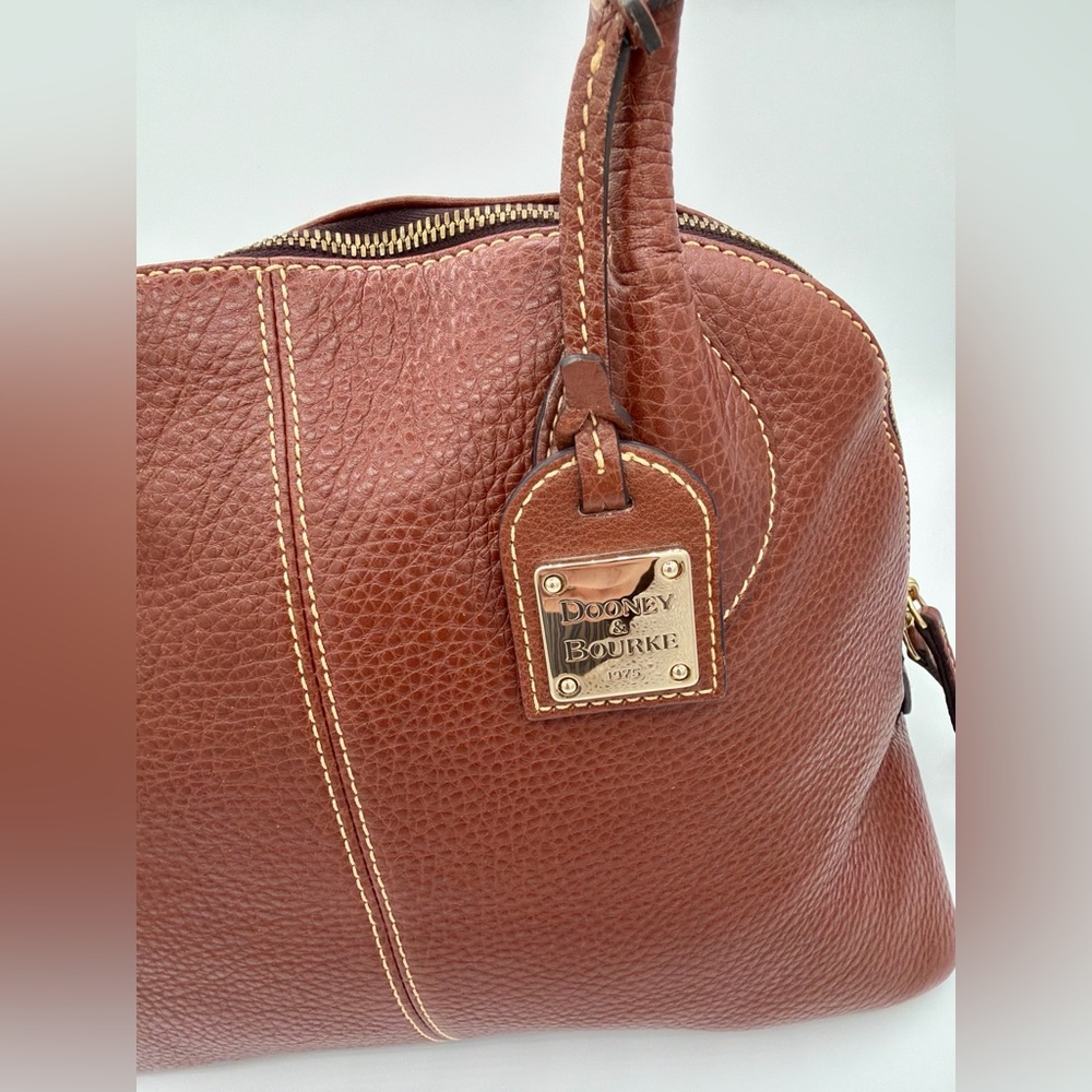 Dooney & Bourke Brown Pebble Leather Shoulder Bag - Picture 2 of 9